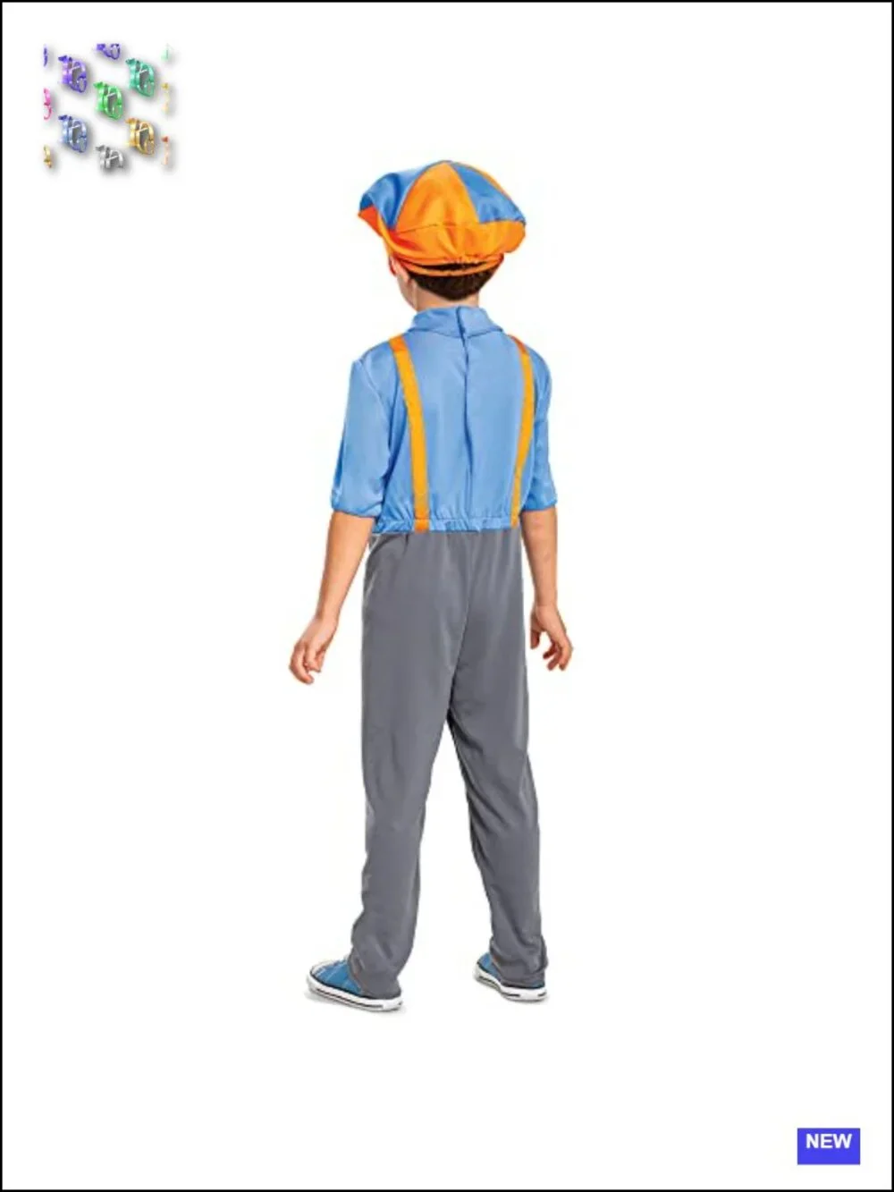 Official Blippi Costume Jumpsuit with Hat and Bowtie Toddler Size Large 4-6